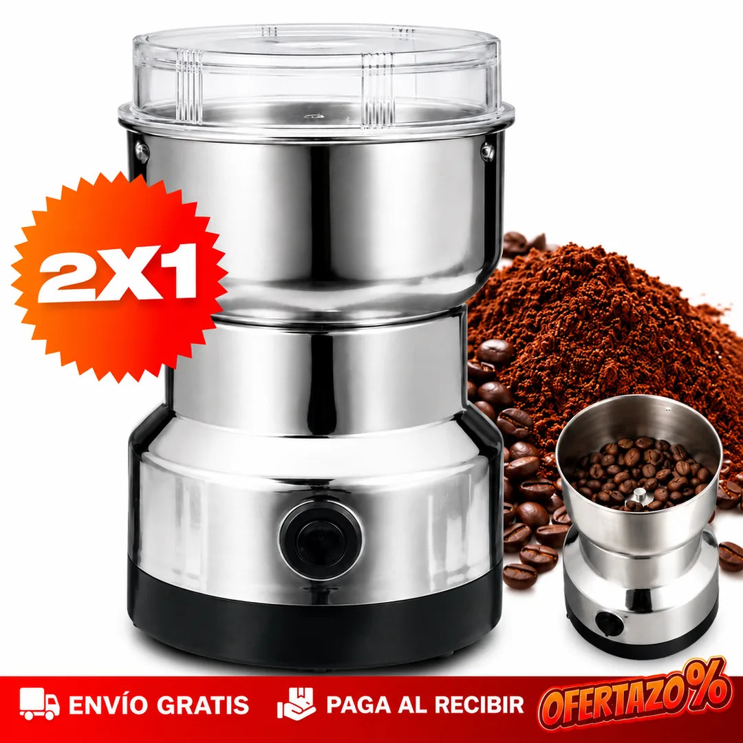 2 Trituradoras Multifuncionales Eléctricas para el Hogar – Muele Café, Granos y Especias en Segundos · 2x1