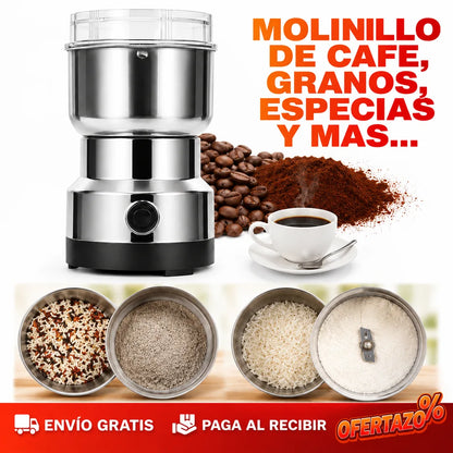 2 Trituradoras Multifuncionales Eléctricas para el Hogar – Muele Café, Granos y Especias en Segundos · 2x1